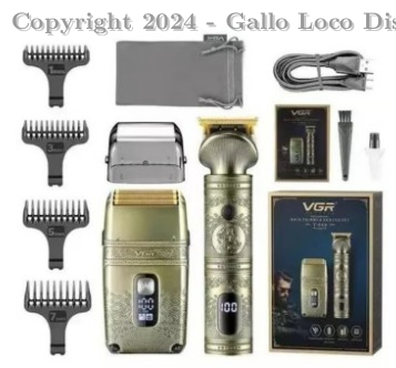 Combo Maquina Patillera Trimmer + Shaver Vgr - Version Gold Ref: V-649