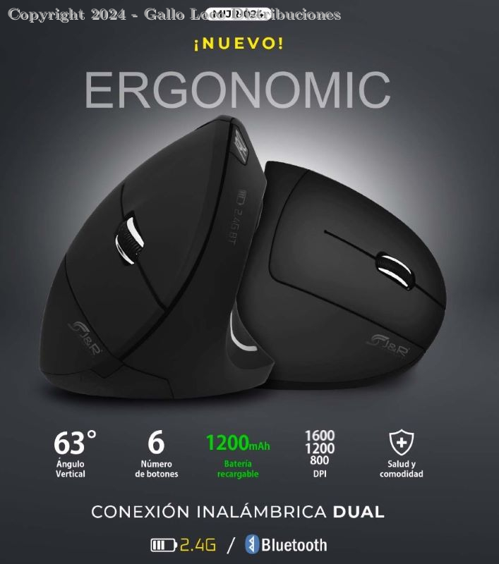 Mouse Ergonomico Recargable Ref: Mijr-024