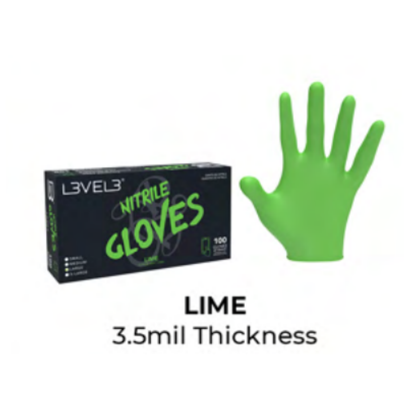 Guantes Profesionales Verde - Nitrilo Green - 100 Unidades - L3VEL3   Ref: 499