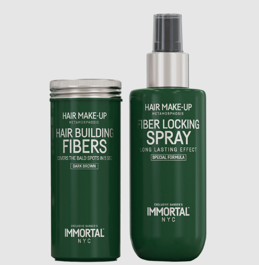 Set Fibra Capilar 20 G + Spray Fijador Fibra Inmortal Castaño Ref: Nycset