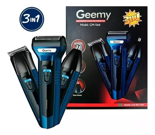 Maquina De Afeitar 3 En 1 Recargable Multiusos Geemy Ref: Gm-3107