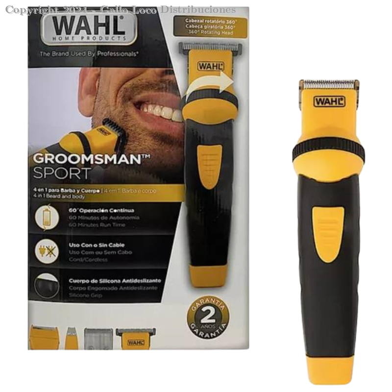 Recortadora De Barba Y Cuerpo 360 Grossman Sport 4 In 1 Wahl Ref: 3023726