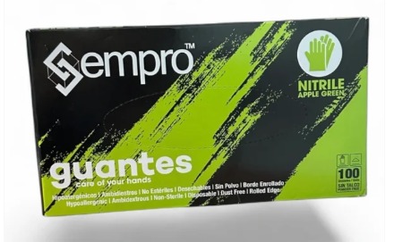 Caja De Guantes Nitrilo Sempro VERDE Ref: Pb-122