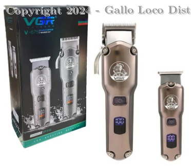 Combo Recortador De Cabello Maquina + Patillera - Clipper + Trimmer Vgr Antisplash Ref: V-675