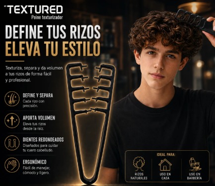 Peine texturizador Rizos  Turbox NTTEXTURED